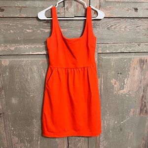 Cynthia Rowley Red  Square Neck Dress with Pockets